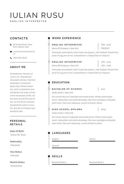 Exemple de CV-uri în limba engleză